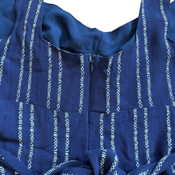 Lulus Sedona Navy Blue Print Dress A-Line Flowy Summer Women’s Small Cutout - Picture 8 of 15